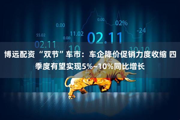 博远配资 “双节”车市：车企降价促销力度收缩 四季度有望实现5%~10%同比增长