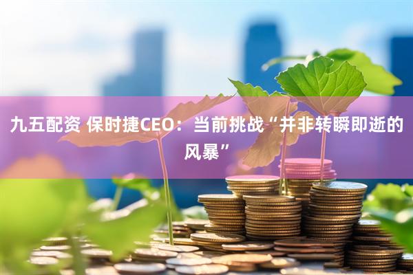 九五配资 保时捷CEO：当前挑战“并非转瞬即逝的风暴”